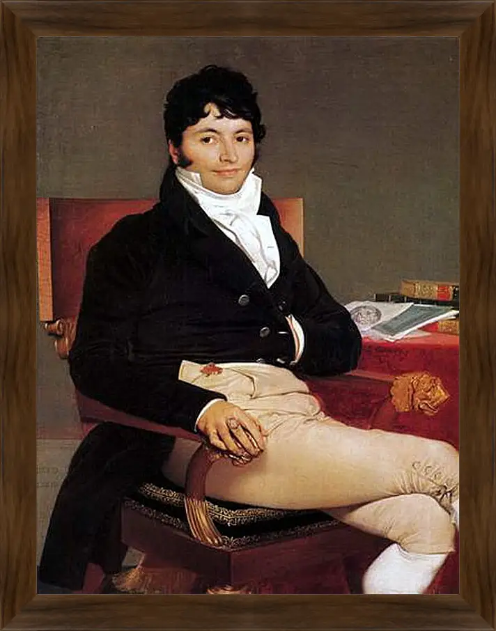 Картина в раме - Portrait of Philibert Riviere. Жан Огюст Доминик Энгр