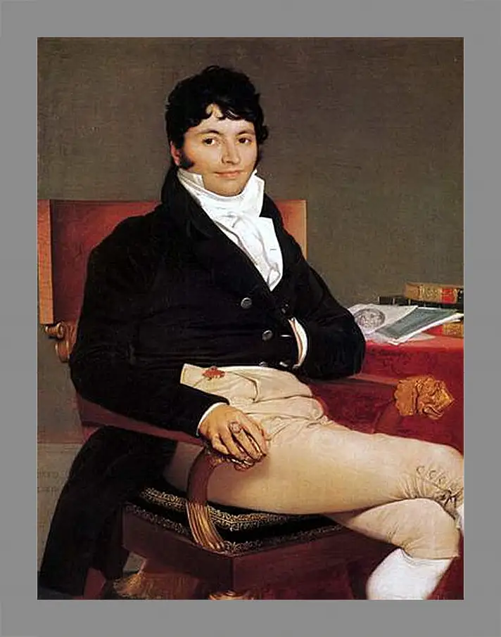 Картина в раме - Portrait of Philibert Riviere. Жан Огюст Доминик Энгр