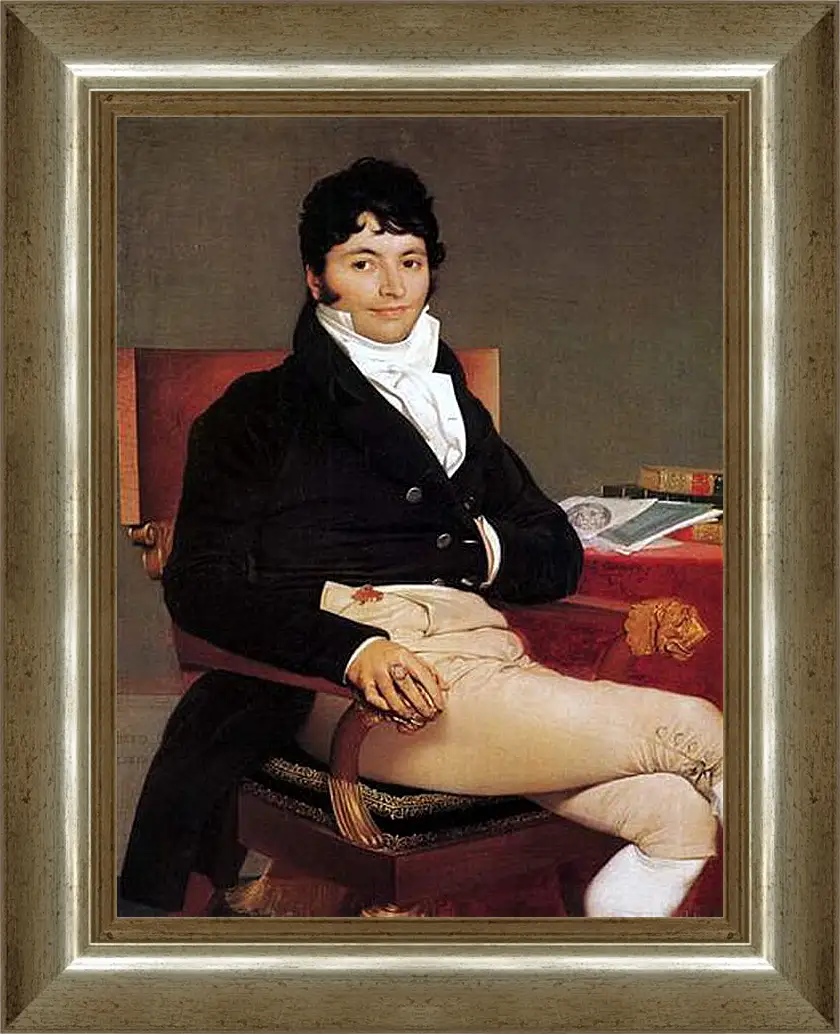 Картина в раме - Portrait of Philibert Riviere. Жан Огюст Доминик Энгр