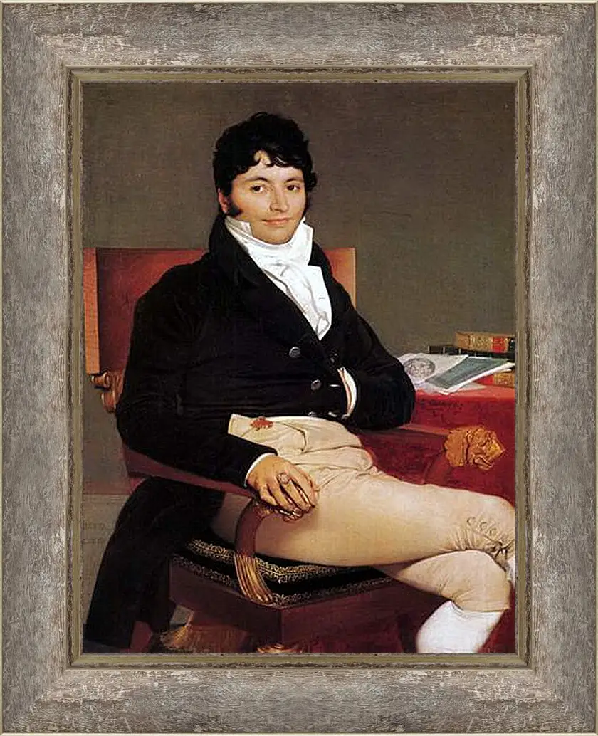 Картина в раме - Portrait of Philibert Riviere. Жан Огюст Доминик Энгр