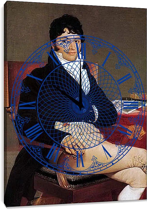 Часы картина - Portrait of Philibert Riviere. Жан Огюст Доминик Энгр