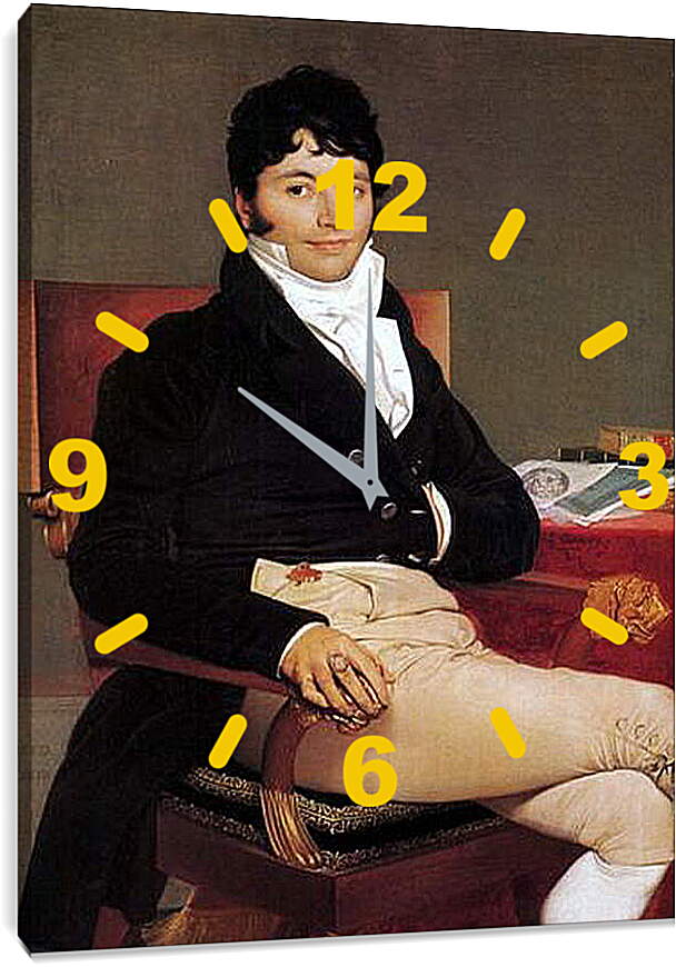 Часы картина - Portrait of Philibert Riviere. Жан Огюст Доминик Энгр

