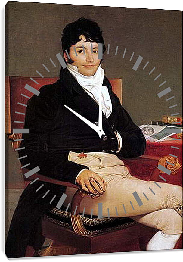 Часы картина - Portrait of Philibert Riviere. Жан Огюст Доминик Энгр
