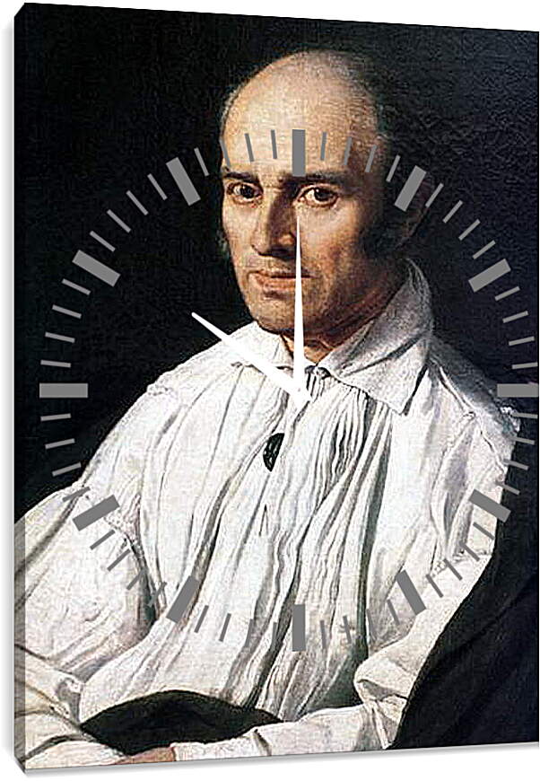 Часы картина - Portrait of Pere Desmarets. Жан Огюст Доминик Энгр
