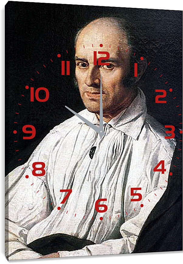 Часы картина - Portrait of Pere Desmarets. Жан Огюст Доминик Энгр
