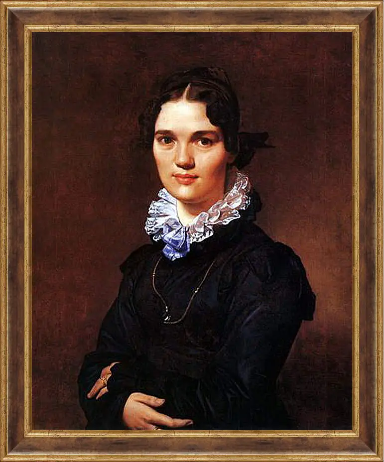 Картина в раме - Portrait of Madmoiselle Jeanne Suzanne Catherine Gonin. Жан Огюст Доминик Энгр