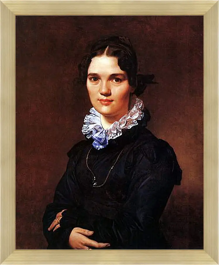 Картина в раме - Portrait of Madmoiselle Jeanne Suzanne Catherine Gonin. Жан Огюст Доминик Энгр