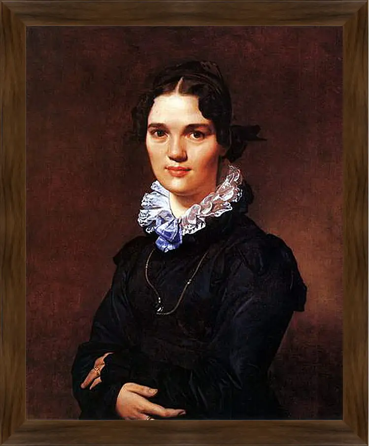 Картина в раме - Portrait of Madmoiselle Jeanne Suzanne Catherine Gonin. Жан Огюст Доминик Энгр
