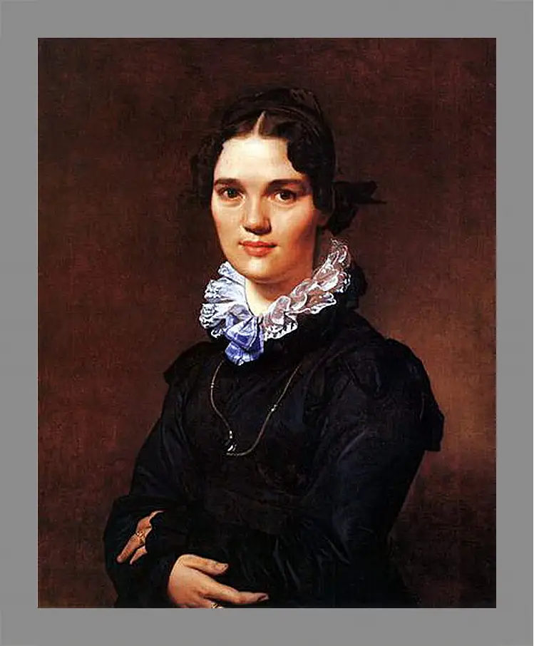 Картина в раме - Portrait of Madmoiselle Jeanne Suzanne Catherine Gonin. Жан Огюст Доминик Энгр
