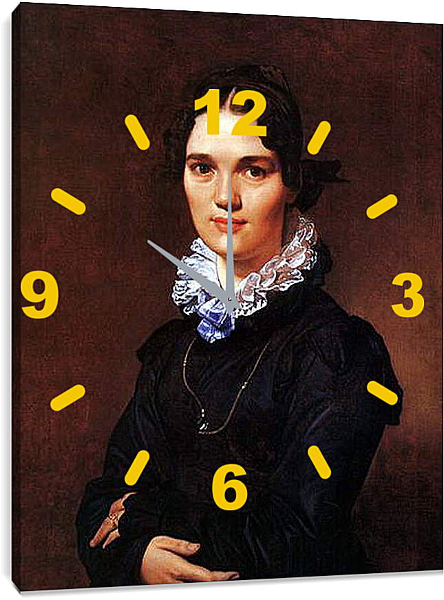 Часы картина - Portrait of Madmoiselle Jeanne Suzanne Catherine Gonin. Жан Огюст Доминик Энгр
