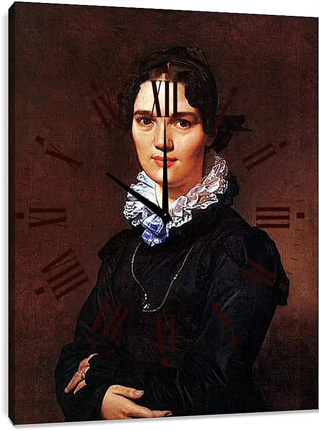 Часы картина - Portrait of Madmoiselle Jeanne Suzanne Catherine Gonin. Жан Огюст Доминик Энгр