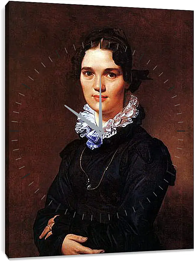 Часы картина - Portrait of Madmoiselle Jeanne Suzanne Catherine Gonin. Жан Огюст Доминик Энгр
