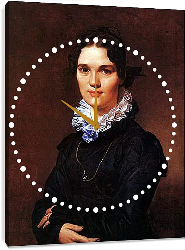 Часы картина - Portrait of Madmoiselle Jeanne Suzanne Catherine Gonin. Жан Огюст Доминик Энгр