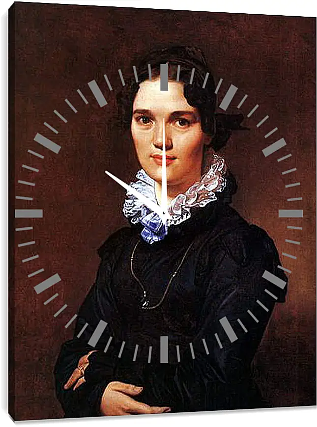 Часы картина - Portrait of Madmoiselle Jeanne Suzanne Catherine Gonin. Жан Огюст Доминик Энгр