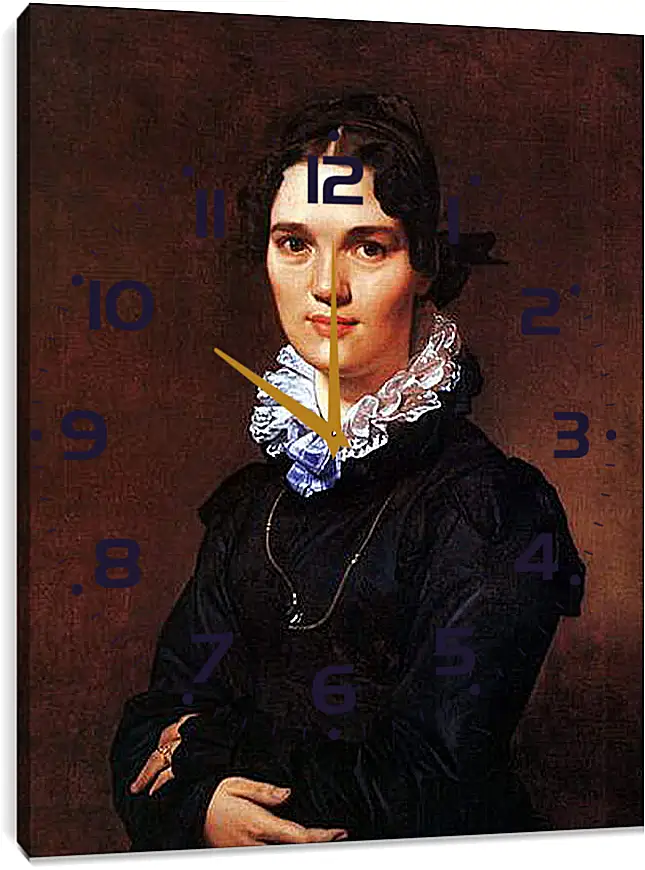 Часы картина - Portrait of Madmoiselle Jeanne Suzanne Catherine Gonin. Жан Огюст Доминик Энгр