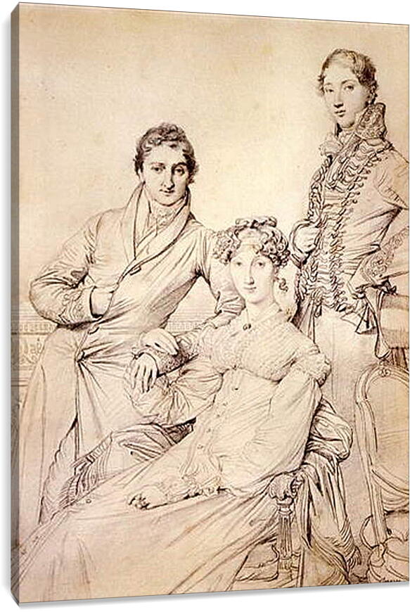 Постер и плакат - Portrait of Joseph Woodhead and His Wife. Жан Огюст Доминик Энгр

