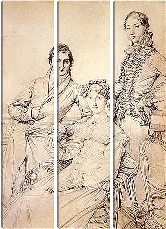 Модульная картина - Portrait of Joseph Woodhead and His Wife. Жан Огюст Доминик Энгр
