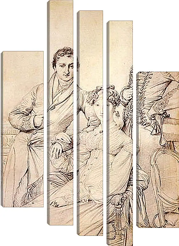 Модульная картина - Portrait of Joseph Woodhead and His Wife. Жан Огюст Доминик Энгр