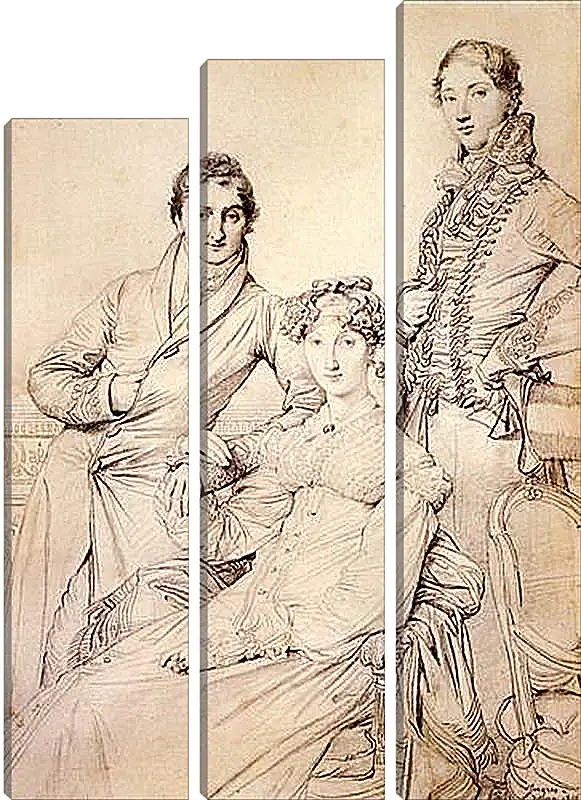 Модульная картина - Portrait of Joseph Woodhead and His Wife. Жан Огюст Доминик Энгр
