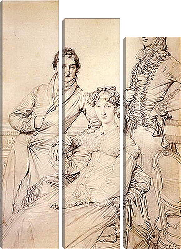 Модульная картина - Portrait of Joseph Woodhead and His Wife. Жан Огюст Доминик Энгр
