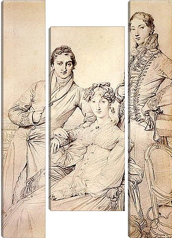 Модульная картина - Portrait of Joseph Woodhead and His Wife. Жан Огюст Доминик Энгр
