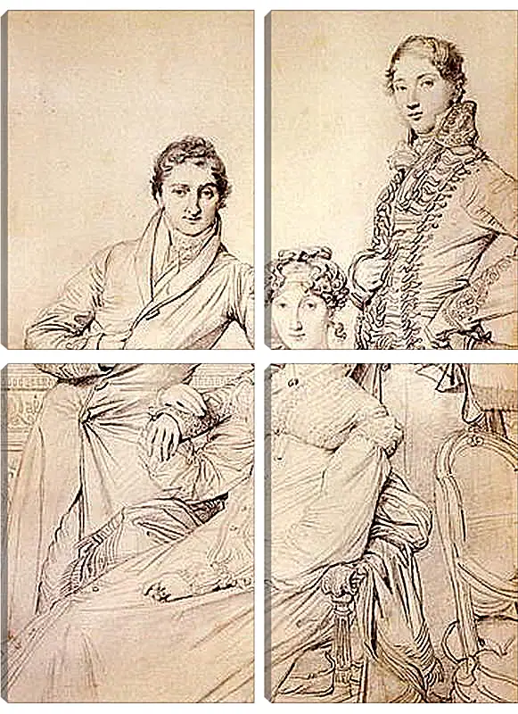 Модульная картина - Portrait of Joseph Woodhead and His Wife. Жан Огюст Доминик Энгр