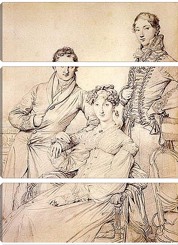 Модульная картина - Portrait of Joseph Woodhead and His Wife. Жан Огюст Доминик Энгр

