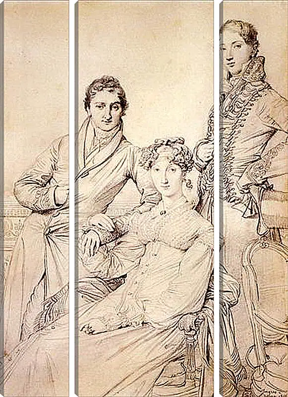 Модульная картина - Portrait of Joseph Woodhead and His Wife. Жан Огюст Доминик Энгр