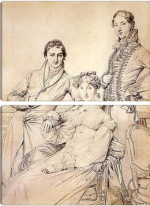 Модульная картина - Portrait of Joseph Woodhead and His Wife. Жан Огюст Доминик Энгр