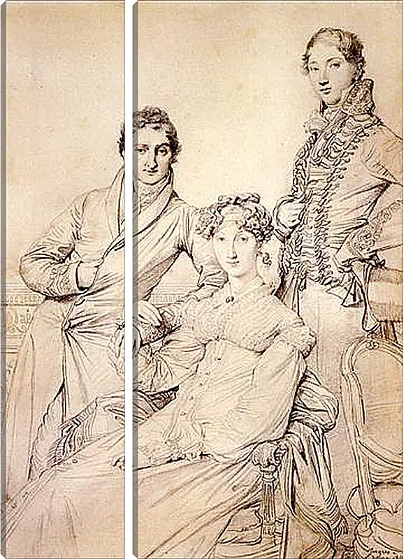 Модульная картина - Portrait of Joseph Woodhead and His Wife. Жан Огюст Доминик Энгр
