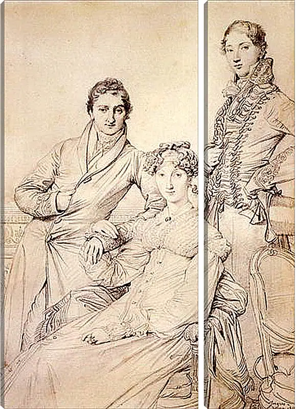 Модульная картина - Portrait of Joseph Woodhead and His Wife. Жан Огюст Доминик Энгр