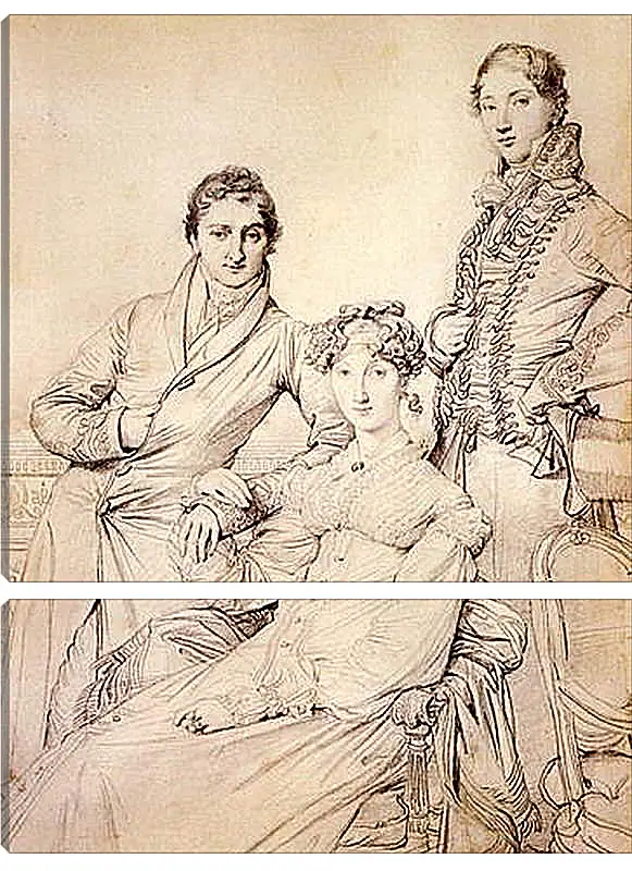 Модульная картина - Portrait of Joseph Woodhead and His Wife. Жан Огюст Доминик Энгр
