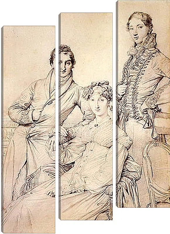 Модульная картина - Portrait of Joseph Woodhead and His Wife. Жан Огюст Доминик Энгр
