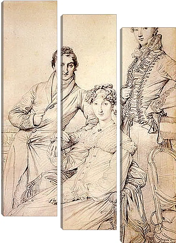 Модульная картина - Portrait of Joseph Woodhead and His Wife. Жан Огюст Доминик Энгр
