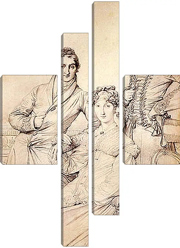 Модульная картина - Portrait of Joseph Woodhead and His Wife. Жан Огюст Доминик Энгр