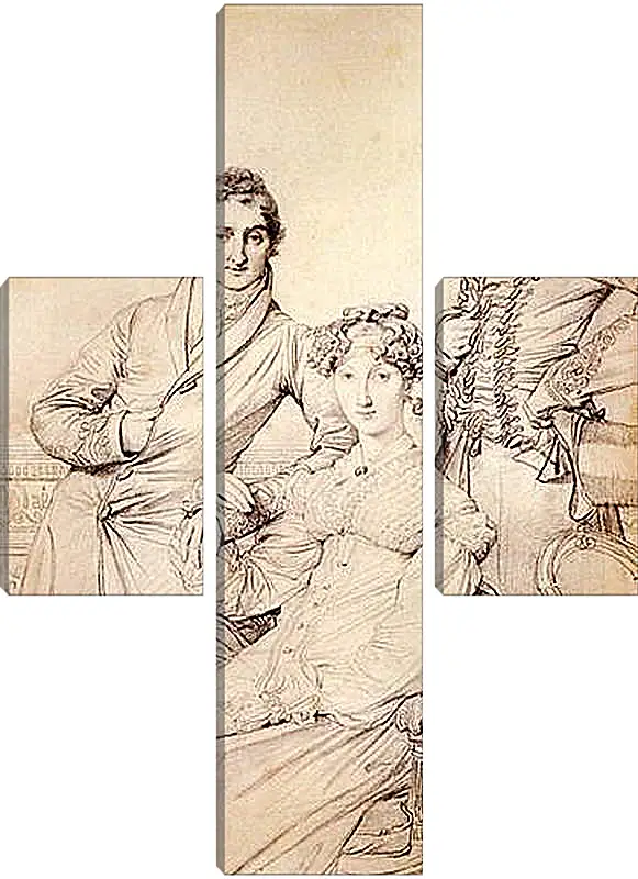 Модульная картина - Portrait of Joseph Woodhead and His Wife. Жан Огюст Доминик Энгр