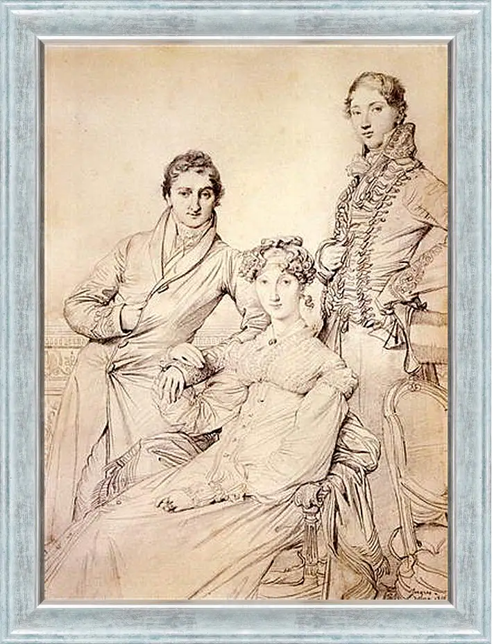 Картина в раме - Portrait of Joseph Woodhead and His Wife. Жан Огюст Доминик Энгр