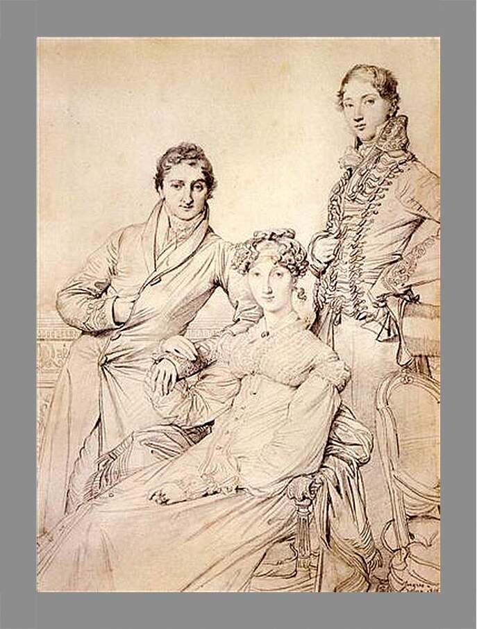 Картина в раме - Portrait of Joseph Woodhead and His Wife. Жан Огюст Доминик Энгр
