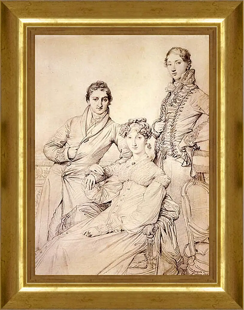 Картина в раме - Portrait of Joseph Woodhead and His Wife. Жан Огюст Доминик Энгр
