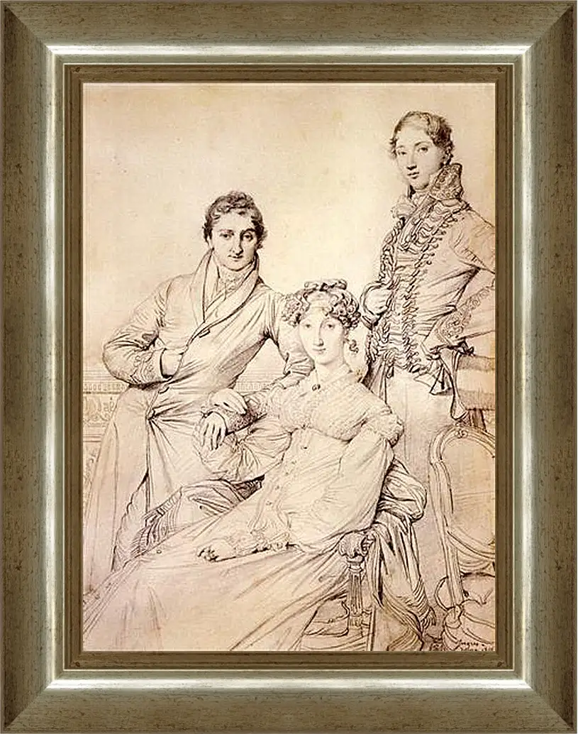 Картина в раме - Portrait of Joseph Woodhead and His Wife. Жан Огюст Доминик Энгр