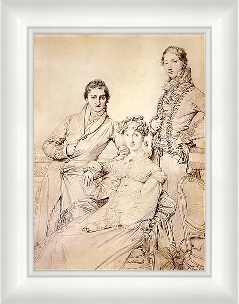 Картина в раме - Portrait of Joseph Woodhead and His Wife. Жан Огюст Доминик Энгр