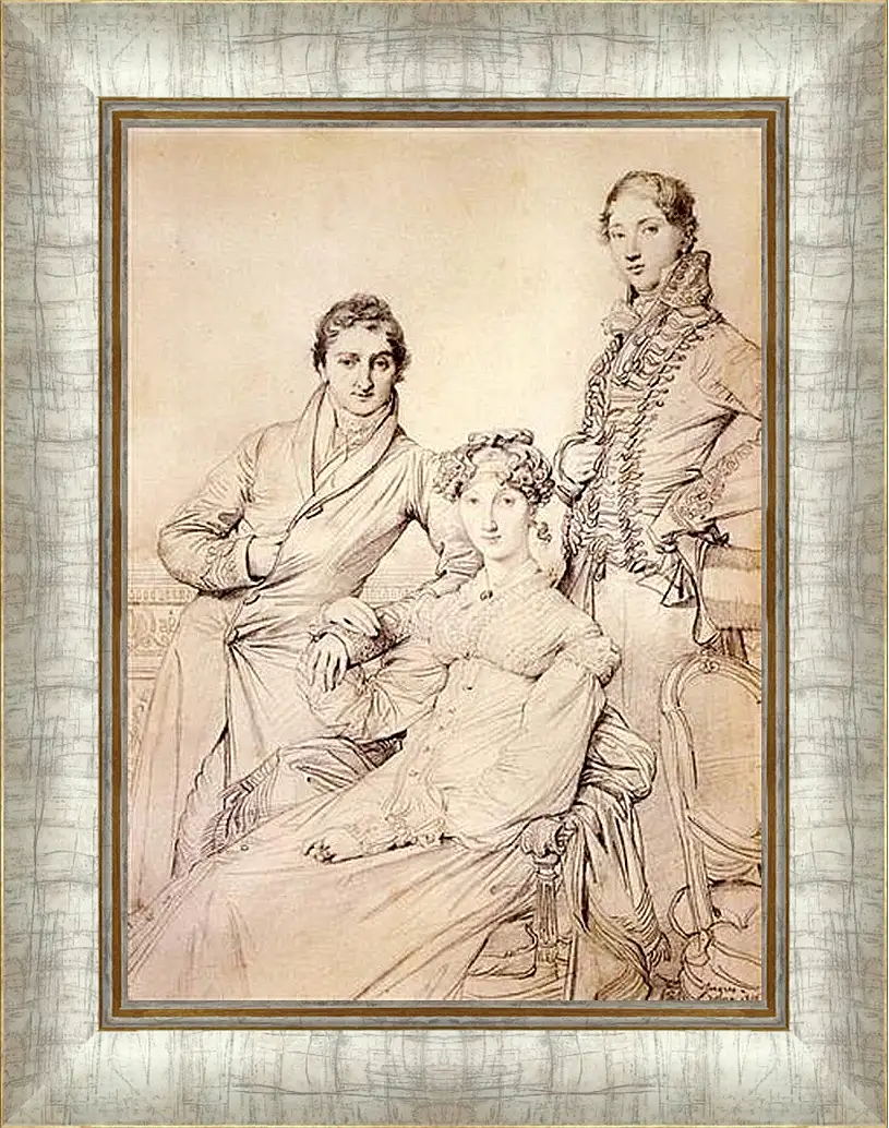 Картина в раме - Portrait of Joseph Woodhead and His Wife. Жан Огюст Доминик Энгр
