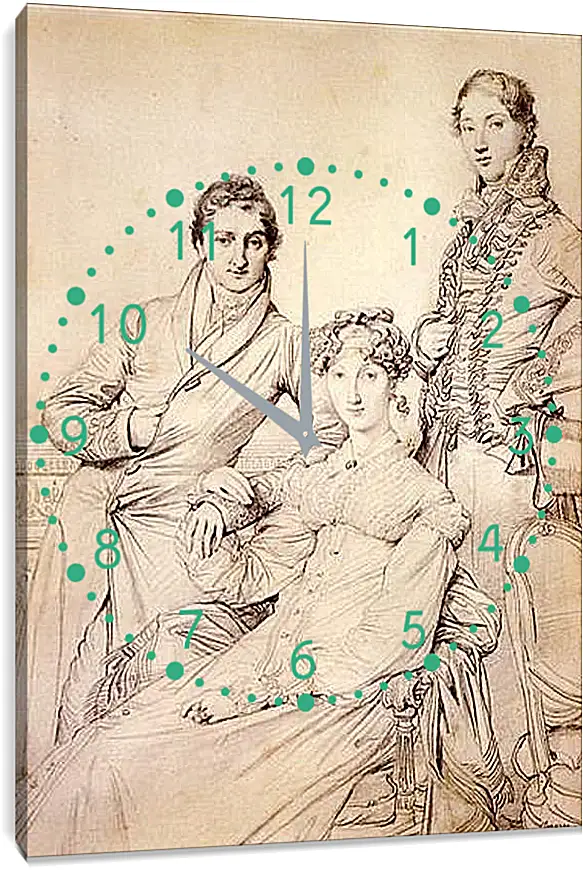 Часы картина - Portrait of Joseph Woodhead and His Wife. Жан Огюст Доминик Энгр