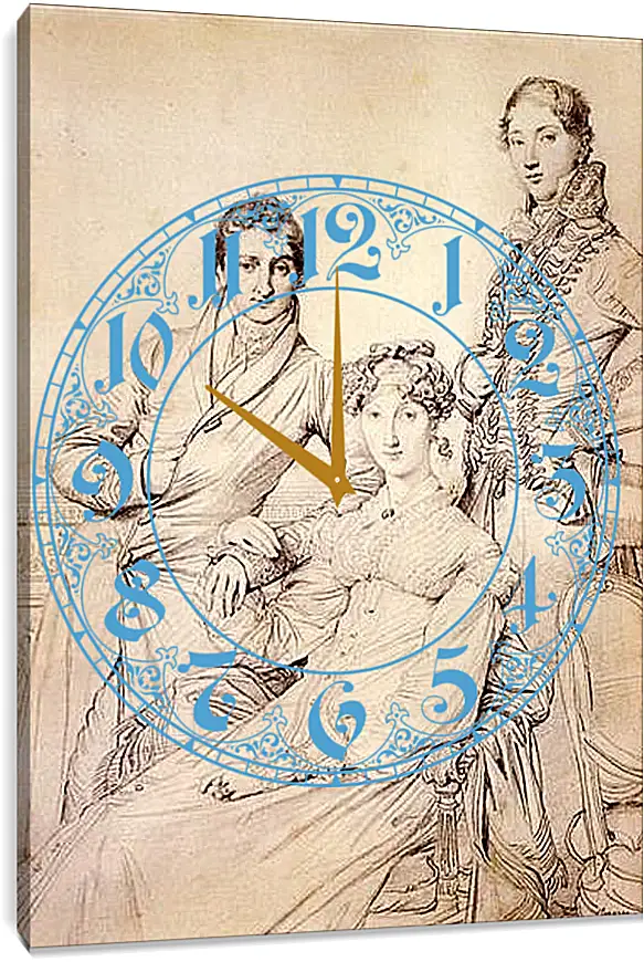 Часы картина - Portrait of Joseph Woodhead and His Wife. Жан Огюст Доминик Энгр
