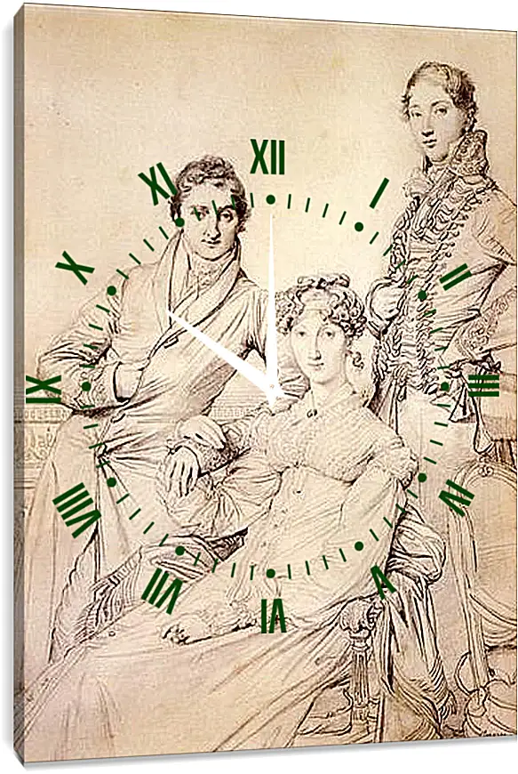 Часы картина - Portrait of Joseph Woodhead and His Wife. Жан Огюст Доминик Энгр