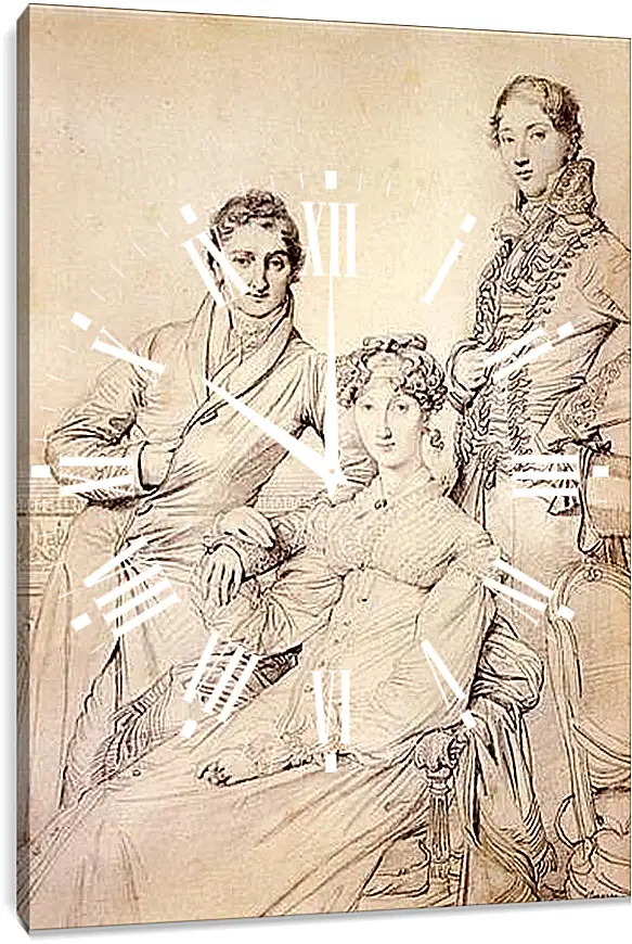 Часы картина - Portrait of Joseph Woodhead and His Wife. Жан Огюст Доминик Энгр