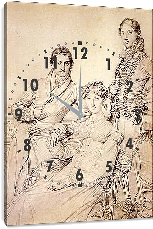 Часы картина - Portrait of Joseph Woodhead and His Wife. Жан Огюст Доминик Энгр