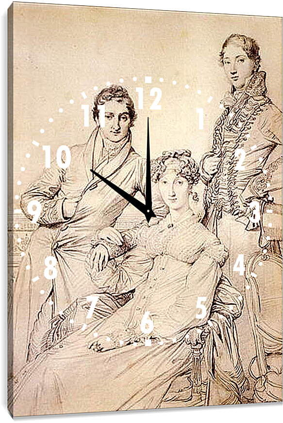 Часы картина - Portrait of Joseph Woodhead and His Wife. Жан Огюст Доминик Энгр
