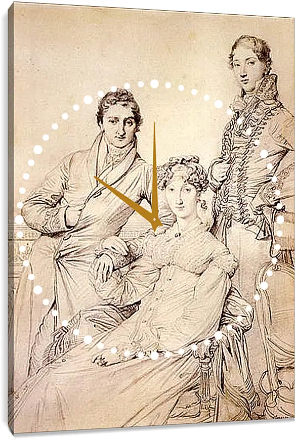 Часы картина - Portrait of Joseph Woodhead and His Wife. Жан Огюст Доминик Энгр