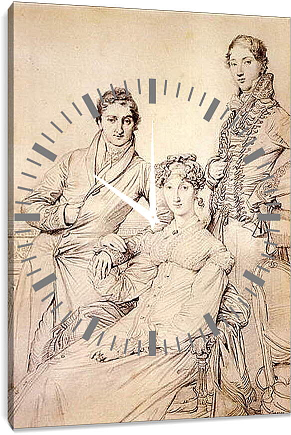 Часы картина - Portrait of Joseph Woodhead and His Wife. Жан Огюст Доминик Энгр
